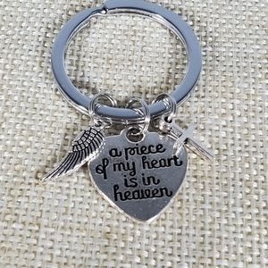 A piece of my heart is in Heaven Keychain